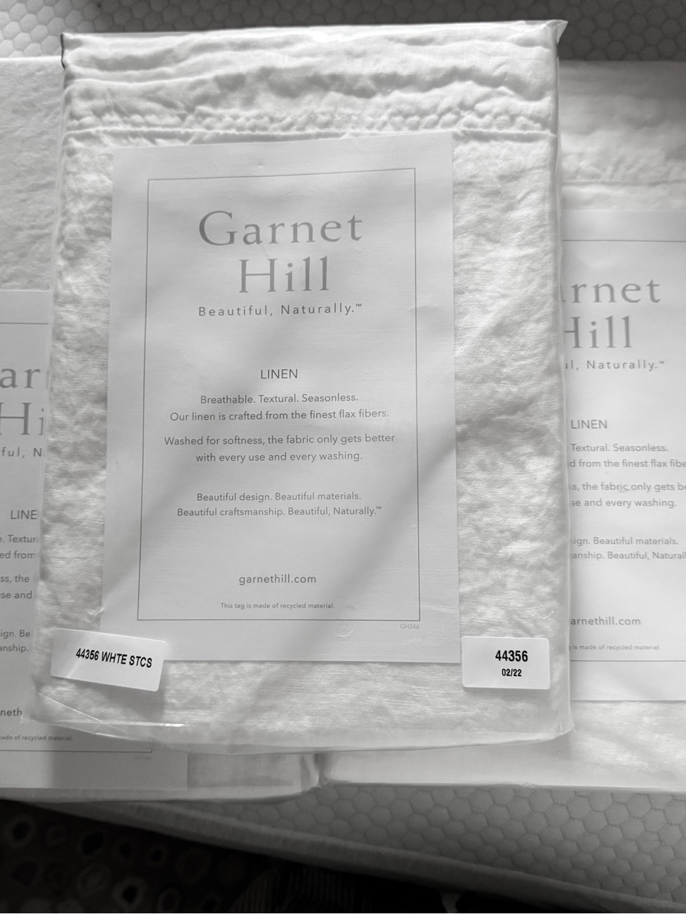 NWT Garnet Hill Relaxed Organic Linen Solid Queen White Sheet Set